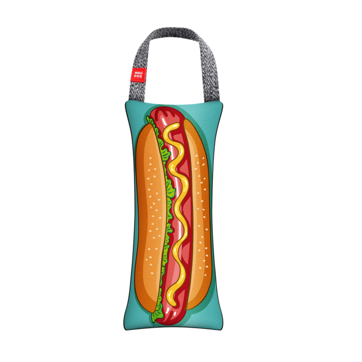 Žaislas šunims WAUDOG Fun su cypsinuku, „HOT-DOG“ dizainas, L, plotis 11 cm, ilgis 26 cm