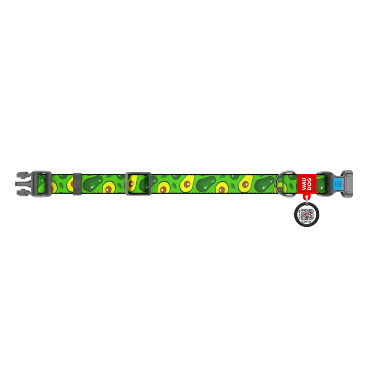 WAUDOG šuns antkaklis su QR pasu „Avokado“, plotis 25 mm, ilgis 37–58 cm