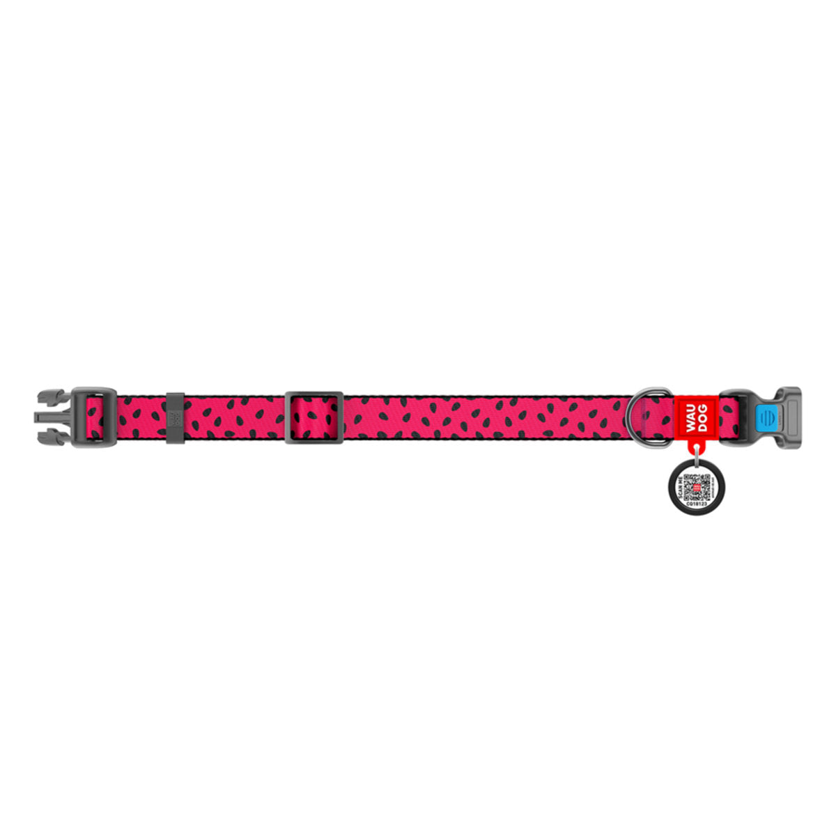 WAUDOG šuns antkaklis su QR pasu „Arbūzas“, plotis 20 mm, ilgis 28–40 cm