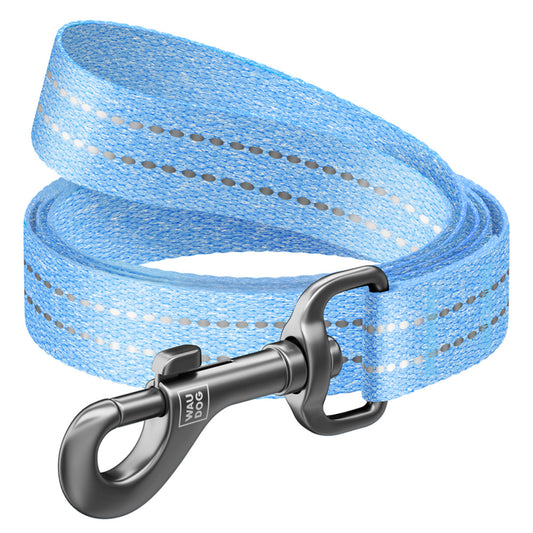 WAUDOG Re-cotton pavadėlis iš perdirbtos medvilnės, su atšvaitais, Plotis 20 mm, ilgis 200 cm